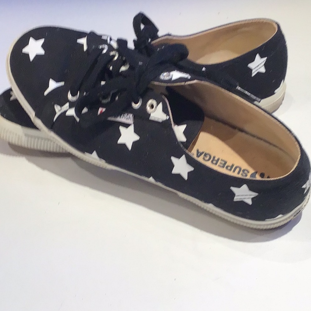 Black with white stars sneakers